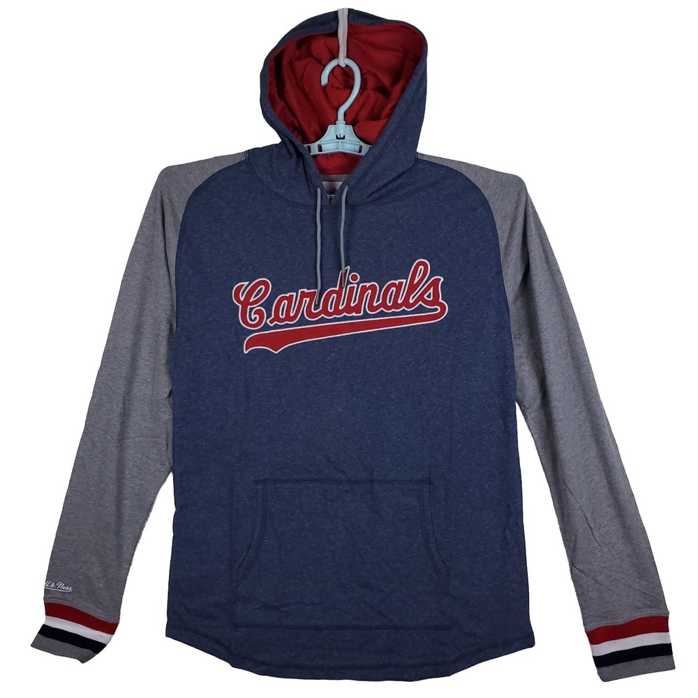St.‎ Louis Cardinals Mitchell & Ness MLB Large Hooded Longsleeve Script Logo New